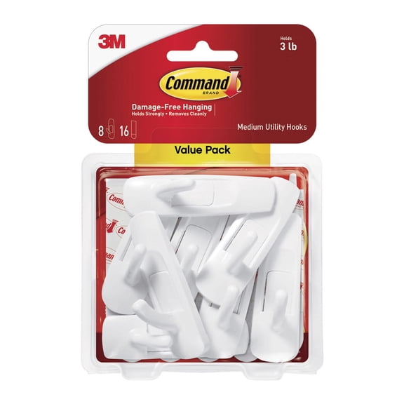 Command Medium Utility Hooks, 20 Hooks, 24 Strips