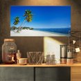 thumbnail image 1 of Palms Bent to Beautiful Vacation Beach - Modern Seascape Canvas Artwork, 1 of 3