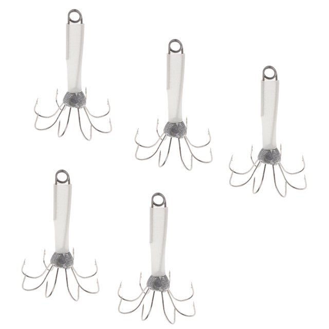 5pcs 7cm Noctilucent Calamar Hook Pulpo Agua Salada Señuelo De La Pesca Sunnimix Jigs de calamar luminosos
