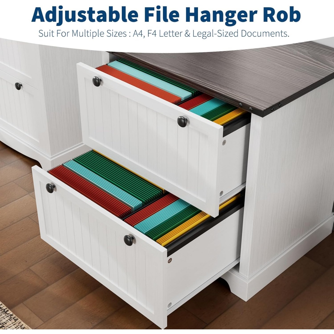 2 Drawer Farmhouse File Cabinet,30" Wood Lateral Filing Cabinet with Hanging File Folders for A4/Letter/Legal Size,Rustic Storage Cabinet Storage Printer Stand for Home Office, Living Room