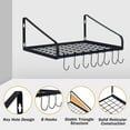 thumbnail image 2 of Pots Pot and Pan Hanger, Wall Mounted and Pan Hanging Rack with 8 Hooks for Kitchen Cookware Utensils 2 DIY Methods Black Steel Hanging Pot Rack, Storage holders, 2 of 8
