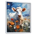 thumbnail image 2 of Designart "Floral Grazing Cow II" Animals Floater Framed Canvas Art Print, 2 of 7