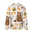 thumbnail image 1 of Fotbe Cute Bee Honey Jar Hive Bear Chaqueta con Protección Solar UPF 50+ para Hombre y Mujer, Camisa con Capucha y Bolsillos-Small, 1 of 7