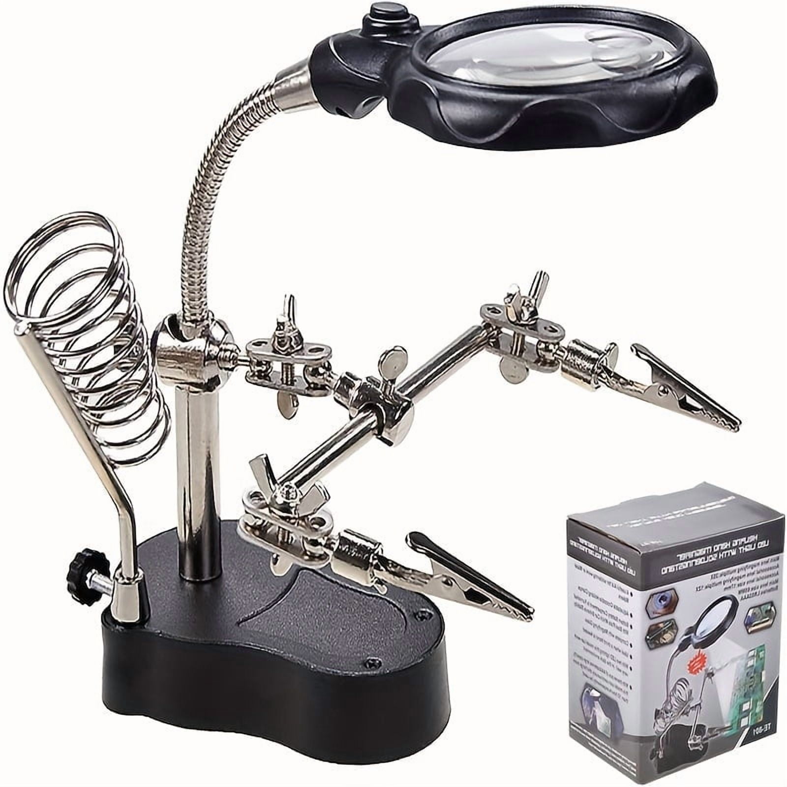 Magnifying Glass With Light Electronic Inspection Repair Auxiliary Clip Adjustable Folding Hardware Tool Mobile Phone Magnifying Glass