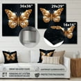 thumbnail image 4 of Designart "Golden Winged Elegance III" Animals Metal Wall Art Prints, 4 of 5
