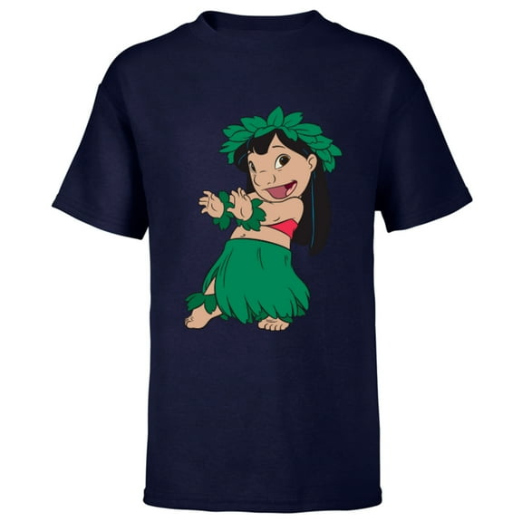 Disney Lilo & Stitch Hula Dance - Short Sleeve T-Shirt for Kids -Customized-Navy