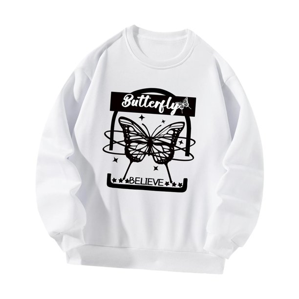 Sudadera para Mujer Casual Sudadera Blanca con Cuello Redondo para Ir de Compras y Salir SG Yuyangstore Camisa de entrenamiento