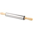 thumbnail image 1 of 1 stainless steel non stick rolling pin bread biscuit dough roll, 1 of 7