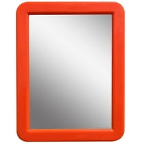 CEREM Magnetic Locker Mirror, Orange 5" x 7" - Real Glass Make-up Mirror - Locker Accessory for School, Home, Gym, Office