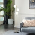 thumbnail image 3 of CosmoLiving by Cosmopolitan 55" 3 Light Gold Floor Lamp with White Glass Shade, 3 of 14