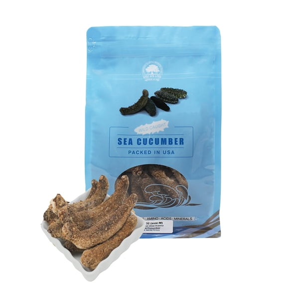 Alaska Red Sea Cucumber, Natural Sun Dried Alaska Red Sea Cucumber Rich In Protein, Vitamins and Minerals Small 8OZ Bag
