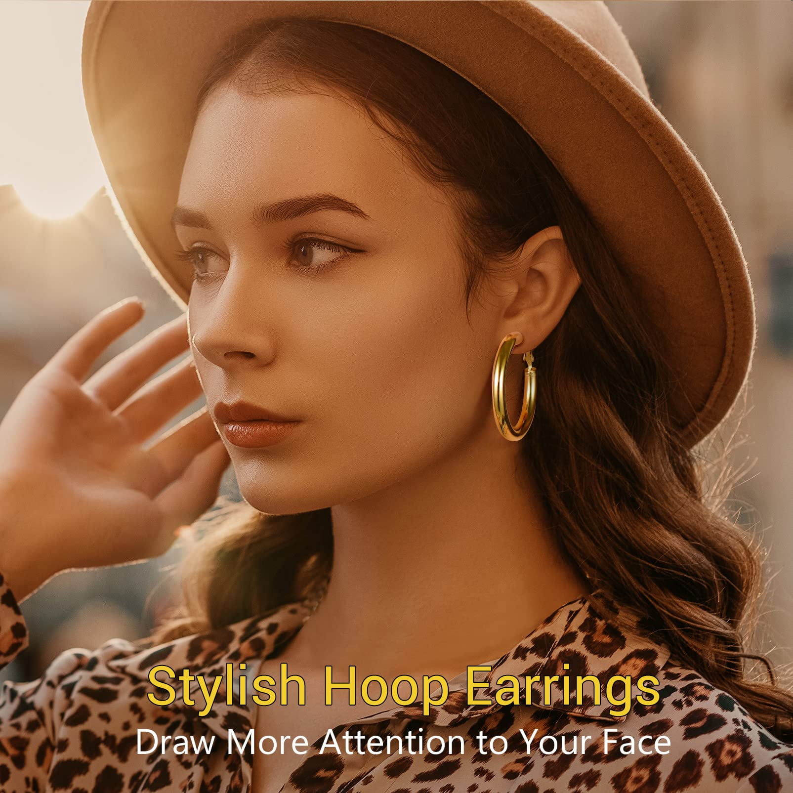 Prosteel Women's Big Gold Hoop Earrings