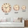 thumbnail image 4 of Designart 'Palm Branches and Blush Pinkeucalyptus' Shabby Chic Wood Wall Clock, 4 of 5