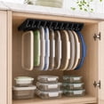 thumbnail image 5 of Space Saving Under Shelf Lid Organizer, 8 Slot Durable Plastic Construction, Fits Kitchen Cabinet Pantry Shelf And Countertop, Black Storage Organizer, 5 of 6