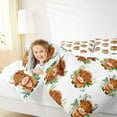 thumbnail image 4 of Manfei Cute Highland Cattle Bedding Comforter Set,Green Leaves Twin Comforter Sets,Rustic Farmhouse Cabin Bedding Set For Girls,Breathable Home Decor Reversible,2 Pieces, 4 of 8