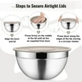 thumbnail image 5 of Mixing Bowls with Lids Set of 9, Vesteel Stainless Steel Mixing Bowl Metal Nesting Salad Bowls Attach with 3 Graters for Kitchen Grating/ Shredding, Size 4.6, 2.6, 2, 1.5, 1, 0.7 QT - Khaki, 5 of 8