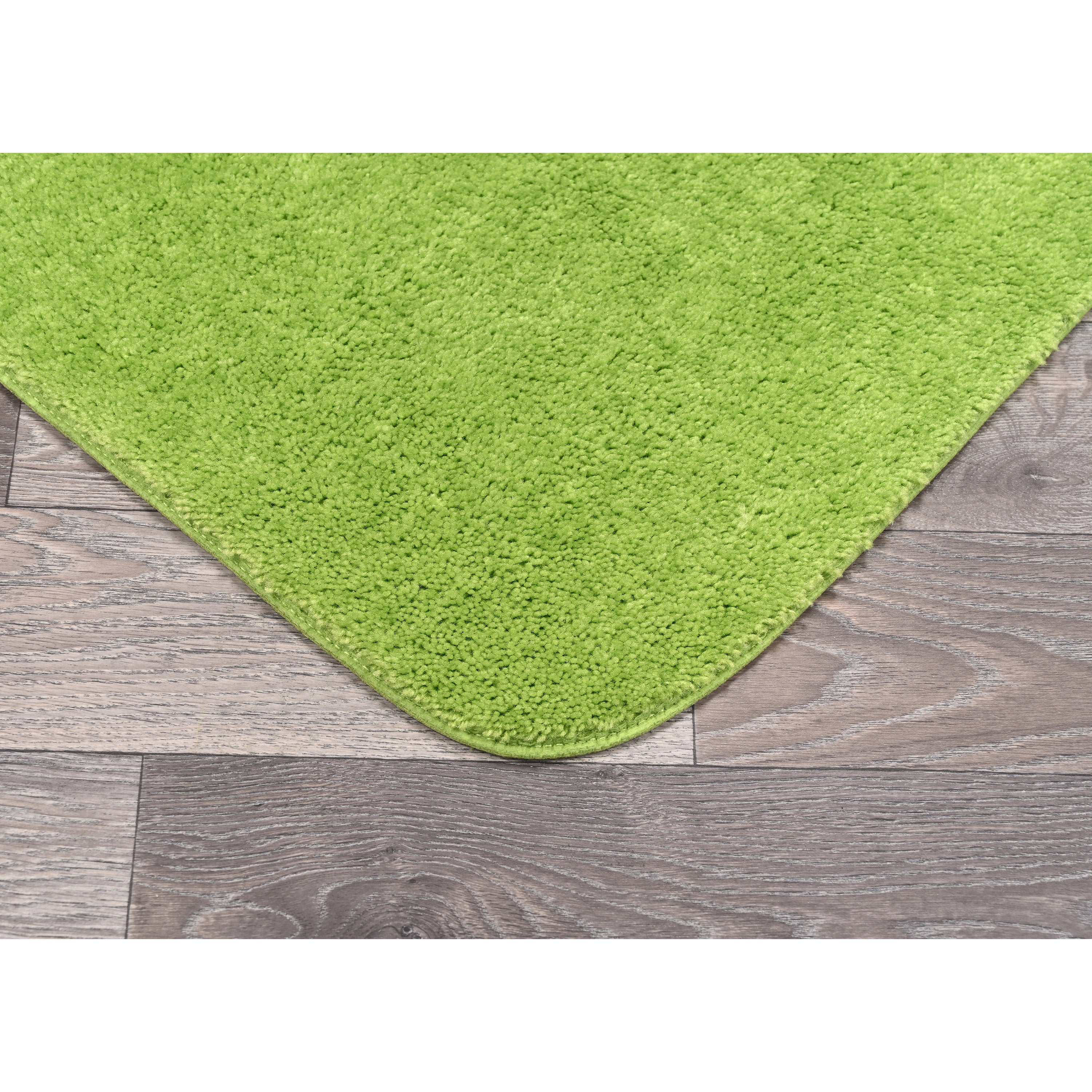 Garland Rug Traditional Washable Bath Rug Set, 3-Piece Set (17"x24" Bath Rug and Two 21"x34" Bath Rugs) Lime-Aid