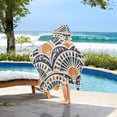 thumbnail image 3 of Yayeee Kids Hooded Towel with Hand Pockets Beach Soft Absorbent Bath Wrap 50 x 23.5 inch, Orange Art Pattern, 3 of 5