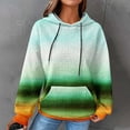 thumbnail image 2 of DeHolifer Womens Sweatshirts Plus Size Long Sleeve Waffle Floral Print Drawstring Hoodies Sweatshirts Loose Casual Fashion Pullover Tops Mint Green 4XL, 2 of 6