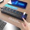 thumbnail image 3 of PEACNNG 7 Port USB Hub Splitter 3.0 for Laptop Desktop USB Adapter with Individual Switches, 3 of 7