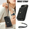 thumbnail image 4 of Allytechgroup for iPhone 8 Plus/7 Plus Wallet Case with 5 Cards Holders, Detachable Hand Strap & Shoulder Lanyard RFID Blocking Shockproof Protective Phone Case for Girls Women, Black, 4 of 8