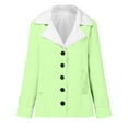 thumbnail image 5 of Dezsed Winter Long Coats for Women Plus Size Winter Warm Composite Plush Button Lapels Jacket Outwear Coat Gifts Green S on Clearance, 5 of 6