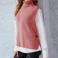 thumbnail image 3 of NAMTYQX Womens Sweater Vest Turtleneck Sleeveless Jersey Warm Cute Womens Pullover Sweaters Coloured Pink Size S, 3 of 5