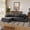 Dark Gray, variant on BaPiPro 105.5" L-Shaped Boneless Corduroy Cloud Sofa, Deep Chaise w/ Cup Holders & Wide Arms, Detachable Washable Cover, No Assembly Floor Couch for Living Room & Apt, Black