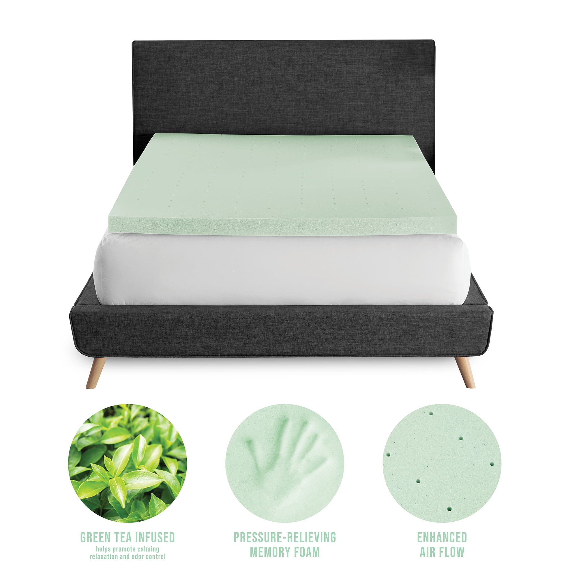 3in Memory Foam Mattress Topper, Premium Cooling, Pressure Relief & Breathable Comfort Bed Topper, California King Size