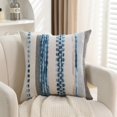 thumbnail image 4 of Juego de 2 fundas de almohada PLEPATE Boho Chenille de 45 x 45 cm, color azul, 4 of 9