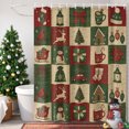 thumbnail image 3 of 72x78 Inch Shower Curtain Vintage Checkered Christmas Bathroom Decor, Waterproof Fabric Bathtub Bath Curtains Decorative Xmas Tree Snowflake Truck Extra Long Shower Curtain Set with Hooks, 3 of 8