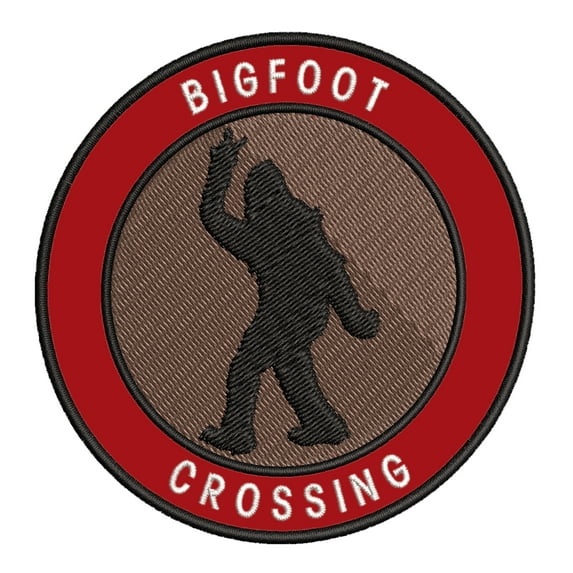 Bigfoot Crossing 3.5" Iron On Or Sew On Embroidered Fabric Badge Patch Unexplained Mysteries Iconic Series