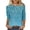 Sky Blue, variant on DeHolifer 3/4 Length Sleeve Womens Tops Boho Floral Spring T-Shirt Solid Color Summer Tops Trendy Pleated Front Shirts Beach Top Khaki 2XL