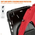 thumbnail image 3 of Dteck Case for Samsung Galaxy Tab A9 Plus 11 inch (SM-X210/X215/X216/X218),Heavy Duty Armor Shockproof Kids Case with Rotating Stand & Hand/Shoulder Strap for Galaxy Tab A9+ 2023,Red, 3 of 9
