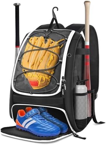 Voylla Baseball Bag, Softball Bag for Baseballgear & T-Ball Bat, Baseball Backpack with Shoes Compartment for Men/Women