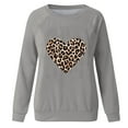 thumbnail image 5 of VNKIDY Women's Sweatshirt Fall Winter Leopard Heart Graphic Crewneck Sweatshirt Long Sleeve Loose-Fit Pullover For Cold Weather Daily Wear Leisure Tops, 5 of 5