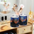 thumbnail image 3 of Yayeee 4 Pack Qtip Holder Bathroom Cotton Swab Canister with Lid Clear Dispenser Set, Mountains and Forests, 3 of 6