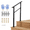 Black 2 Steps With a pair of glove, variant on 2 Step Outdoor Stair Handrail, Aluminum Alloy Iron Combined Step Railing, Glossy Black Finish with Pair of Gloves and Mounting Hardware