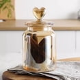 thumbnail image 4 of Heart Shaped Sealed Lid Glass Jar Amber Colored Storage Jar, Tea And Coffee Container Kitchen Decoration Jar Airtight Glass Canister For Pantry., 4 of 8