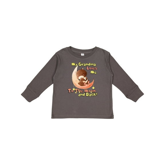 Inktastic My Grandma Loves Me to the Moon and Back Boys or Girls Long Sleeve Toddler T-Shirt