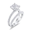 thumbnail image 4 of Two Piece Asscher Cut Bridal Set Ring CZ 925 Sterling Silver Size 6, 4 of 4