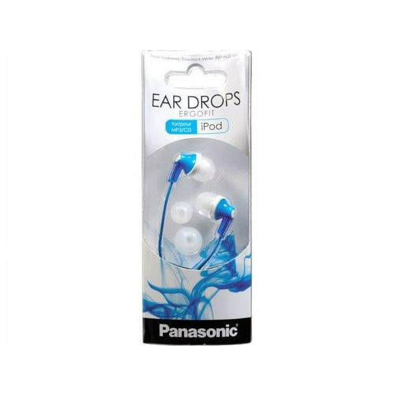 Panasonic ErgoFit RP-HJE120-A Crystal in Sound, Earbud (Blue) Clear Best Class Dynamic No In-Ear Compatible Mic,iPhone, Comfort-Fit, Android Ergonomic Headphones