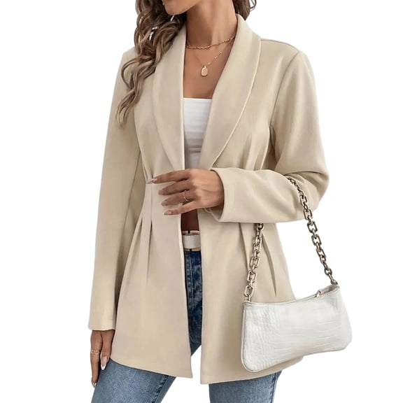 Women'S Elegant Wool Blend Blazer Tailored Slim Fit Jacket for Commute and Formal Occasions Color XL