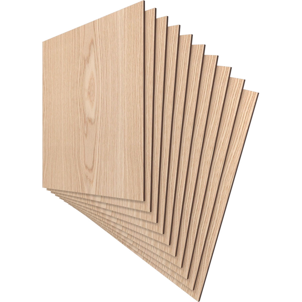 Ekena Millwork 23 3/4"W x 23 3/4"H x 1/4"T Wood Hobby Boards, Red Oak (10-Pack)
