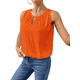 thumbnail image 3 of Chaleco de Moda con Cuello Redondo y Botones, Color Liso, Naranja, Talla XL, 3 of 6