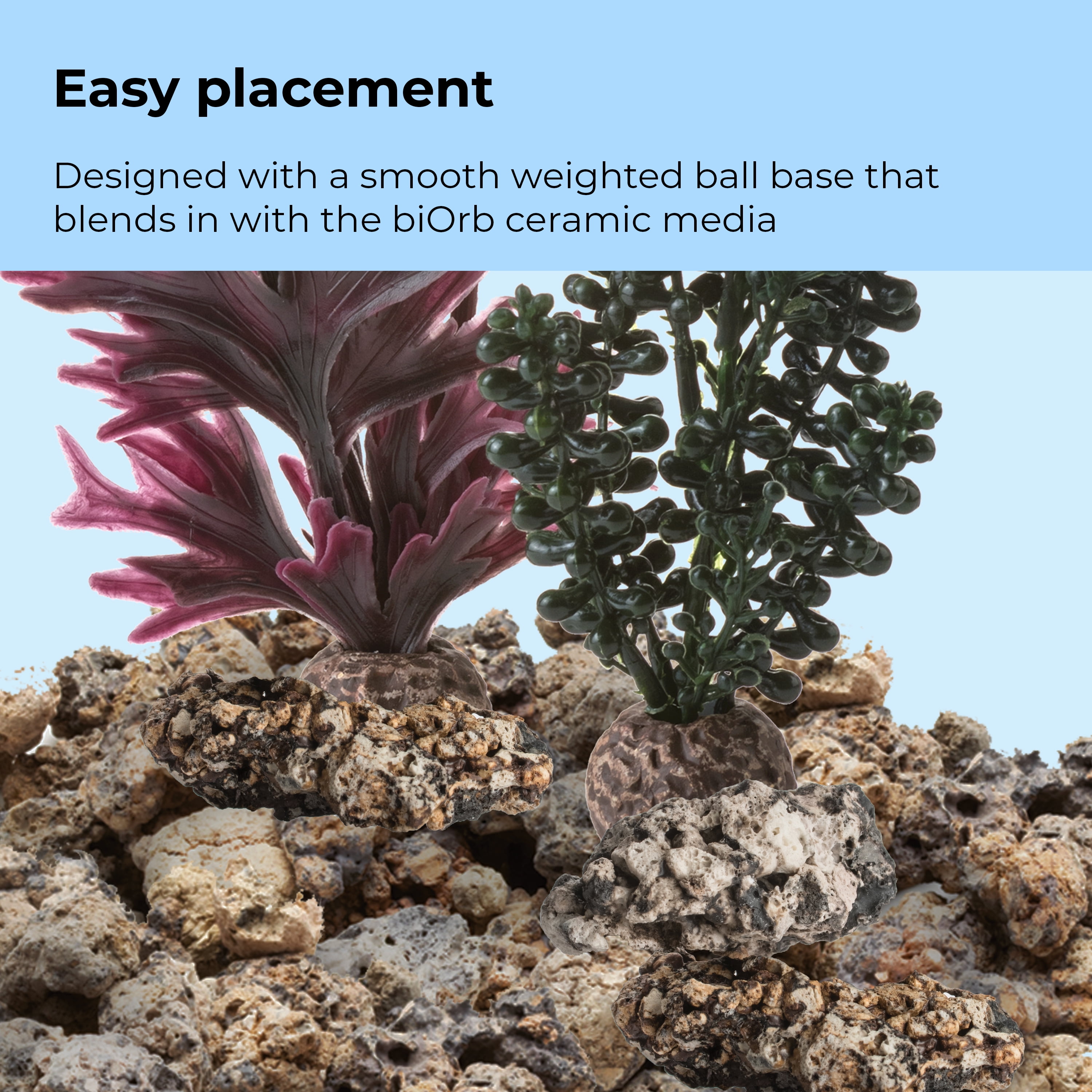 biOrb Small Sea Pearls & Kelp Plant Set - Green & Red Aquarium Plant Decoration