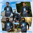 thumbnail image 5 of SEANATIVE Long Sleeve Sun Shirts for Men Fishing Hiking Running Tops Sun Hoodie Lightweight Breathable Outdoor UV Protection Rash Guard, L, Wolf Cross Moon Forest Pattern Blue Black, 5 of 7