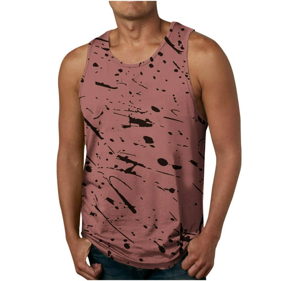 Lilgiuy Mens Tank Top Fashion Nature Style Outdoor Seeveless Casual Vest