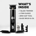 thumbnail image 7 of Professional T-Blade Beard Trimmer for Men - Cordless Electric Shaver with LED Display, Zero-Gapped Precision Edger & Hair  Kit, 7 of 7