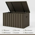 thumbnail image 3 of PURPLE LEAF Outdoor Deck Box 120 Gallon Waterproof Lockable Storage Box Container with Lid Deck Organization for Patio Cushions Side Table Pool Accessories Garden Tools, Brown, 3 of 13